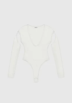 Shirred Cut Out Bodysuit - Off White^Manière De Voir Hot