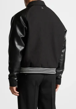 Signature Vegan Leather Raglan Varsity Jacket -^Manière De Voir New