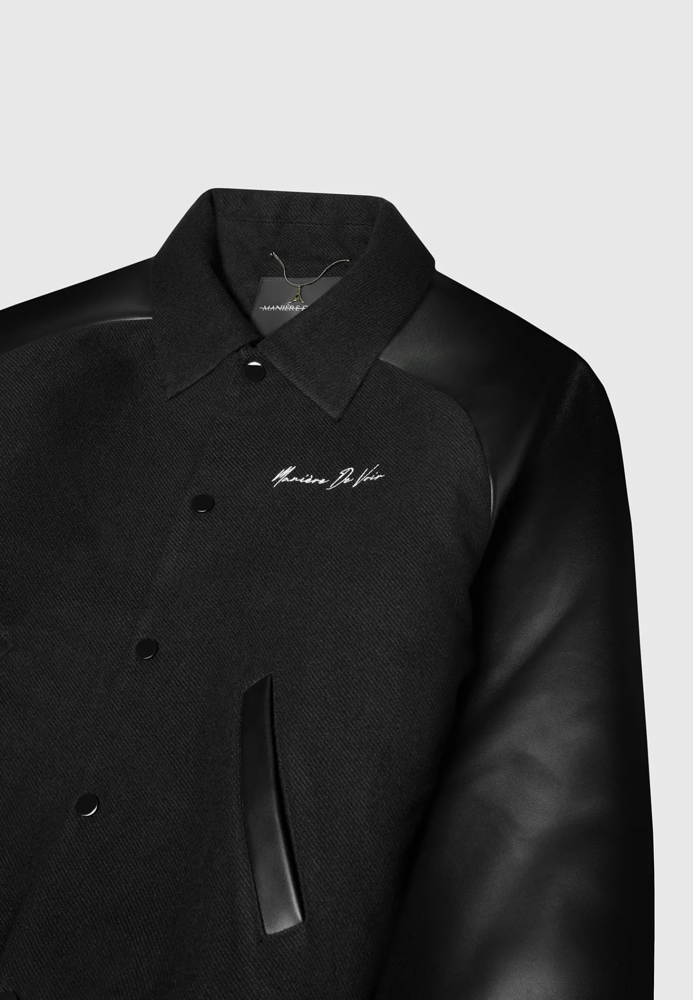 Signature Vegan Leather Raglan Varsity Jacket -^Manière De Voir New
