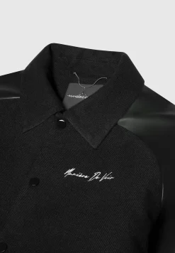 Signature Vegan Leather Raglan Varsity Jacket -^Manière De Voir New
