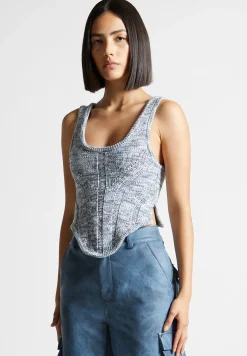 Space Dye Knit Corset Top -^Manière De Voir Clearance