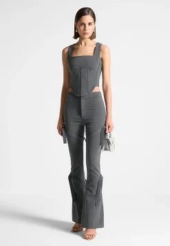 Square Neck Pinstripe Corset Top -^Manière De Voir Online