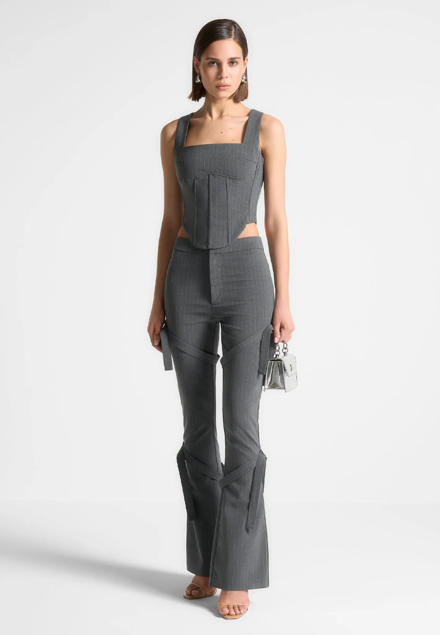 Square Neck Pinstripe Corset Top -^Manière De Voir Online