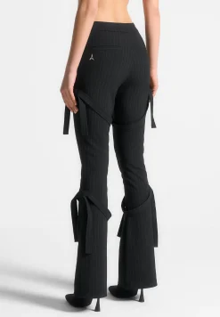 Strap Detail Pinstripe Fit and Flare Leggings -^Manière De Voir Discount