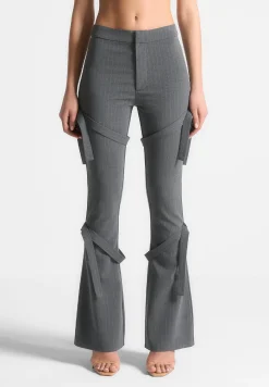 Strap Detail Pinstripe Fit and Flare Leggings -^Manière De Voir Best