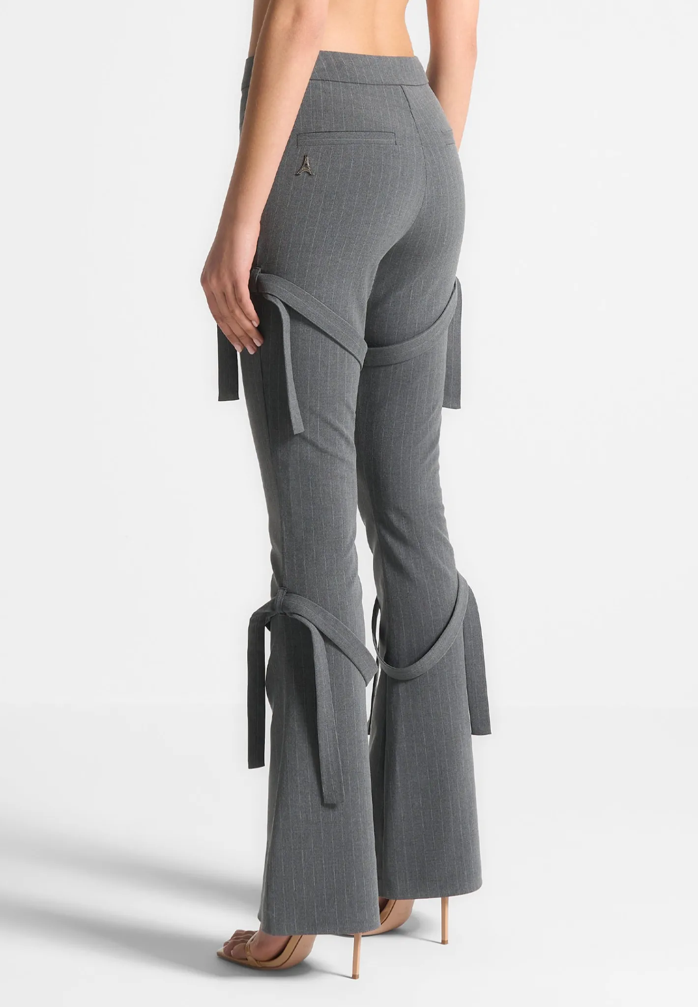 Strap Detail Pinstripe Fit and Flare Leggings -^Manière De Voir Best