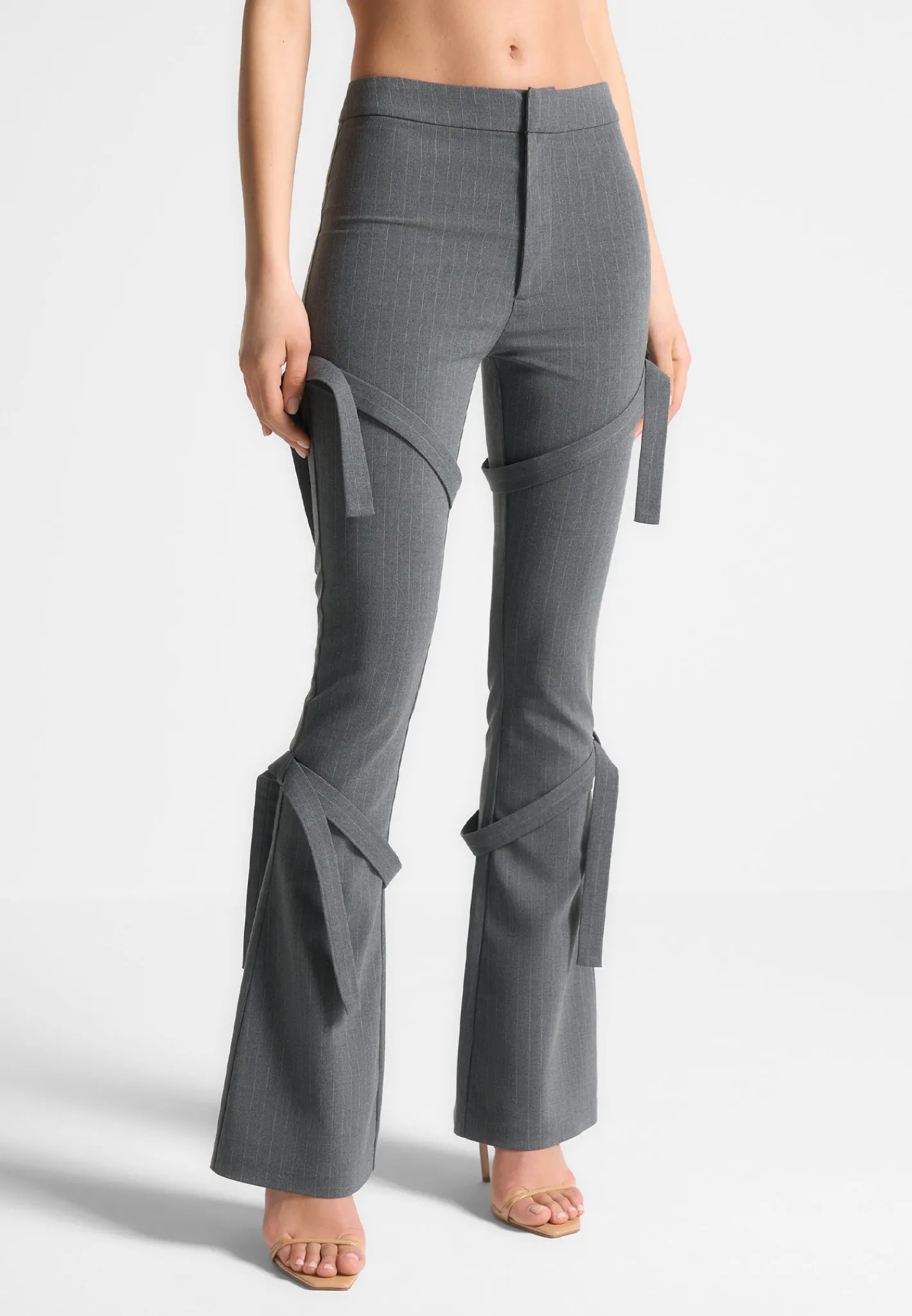 Strap Detail Pinstripe Fit and Flare Leggings -^Manière De Voir Best