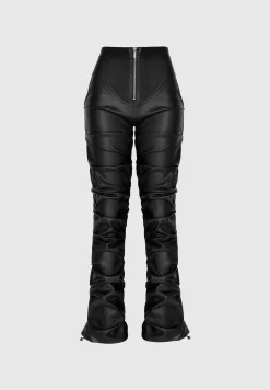 Tacked Vegan Leather Flared Trousers -^Manière De Voir Clearance