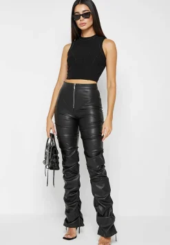 Tacked Vegan Leather Flared Trousers -^Manière De Voir Clearance