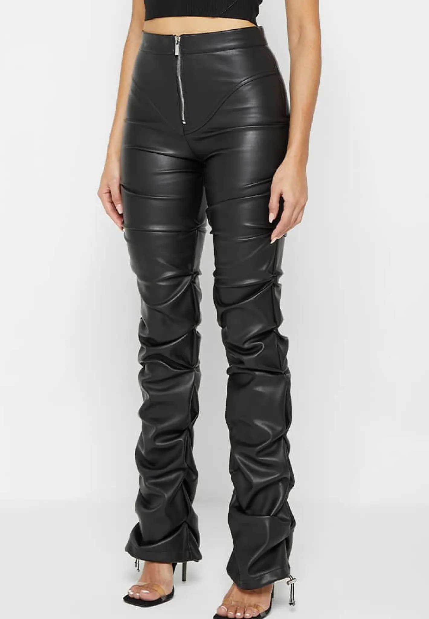 Tacked Vegan Leather Flared Trousers -^Manière De Voir Clearance