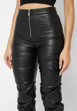 Tacked Vegan Leather Flared Trousers -^Manière De Voir Clearance