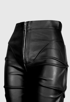 Tacked Vegan Leather Flared Trousers -^Manière De Voir Clearance