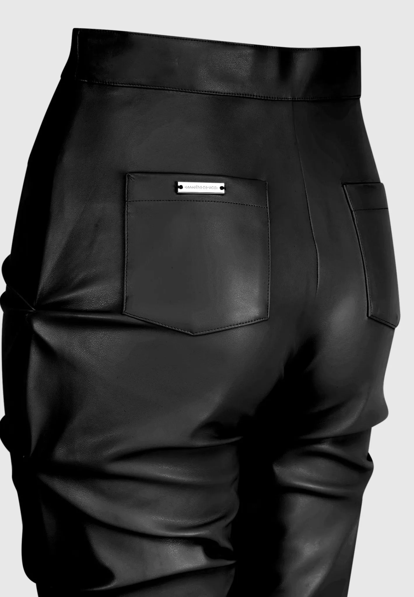 Tacked Vegan Leather Flared Trousers -^Manière De Voir Clearance