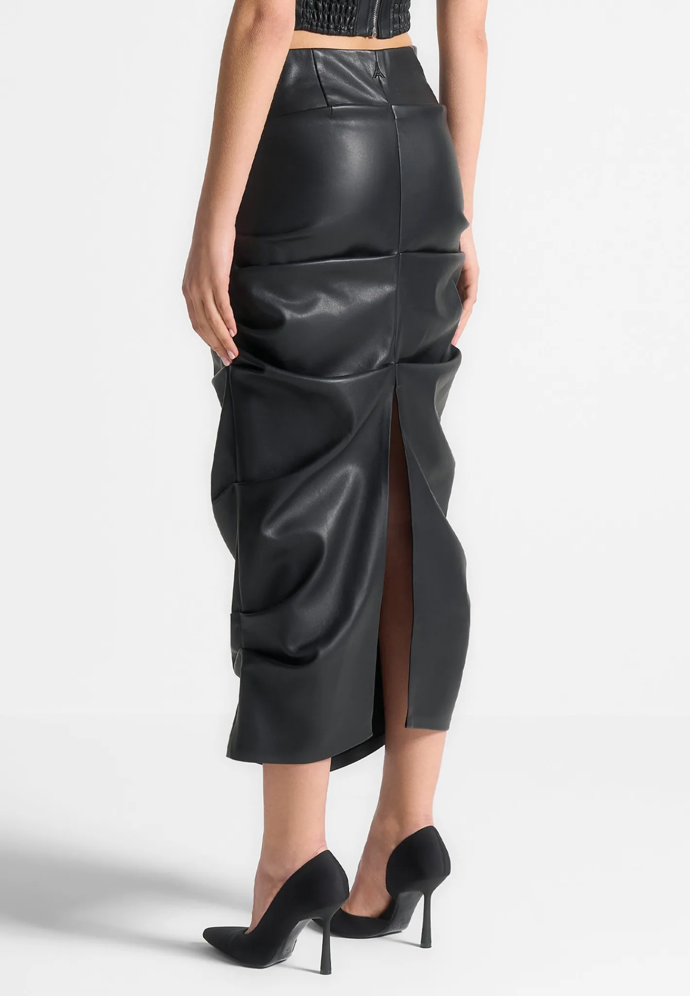 Tacked Vegan Leather Midaxi Skirt -^Manière De Voir Online