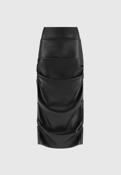 Tacked Vegan Leather Midaxi Skirt -^Manière De Voir Online