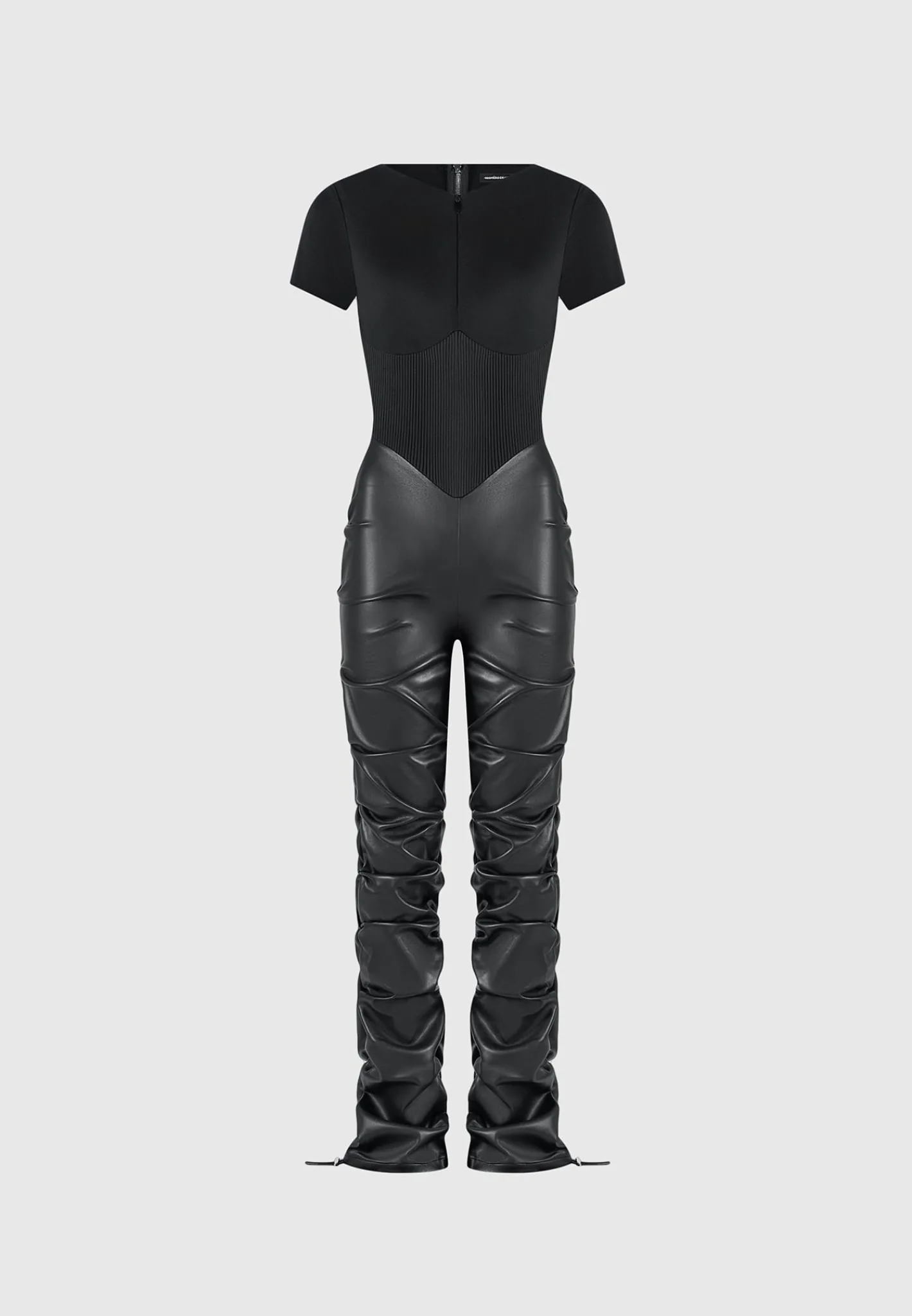 Tacked Vegan Leather T-Shirt Jumpsuit -^Manière De Voir Hot
