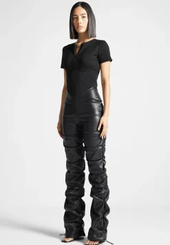 Tacked Vegan Leather T-Shirt Jumpsuit -^Manière De Voir Hot