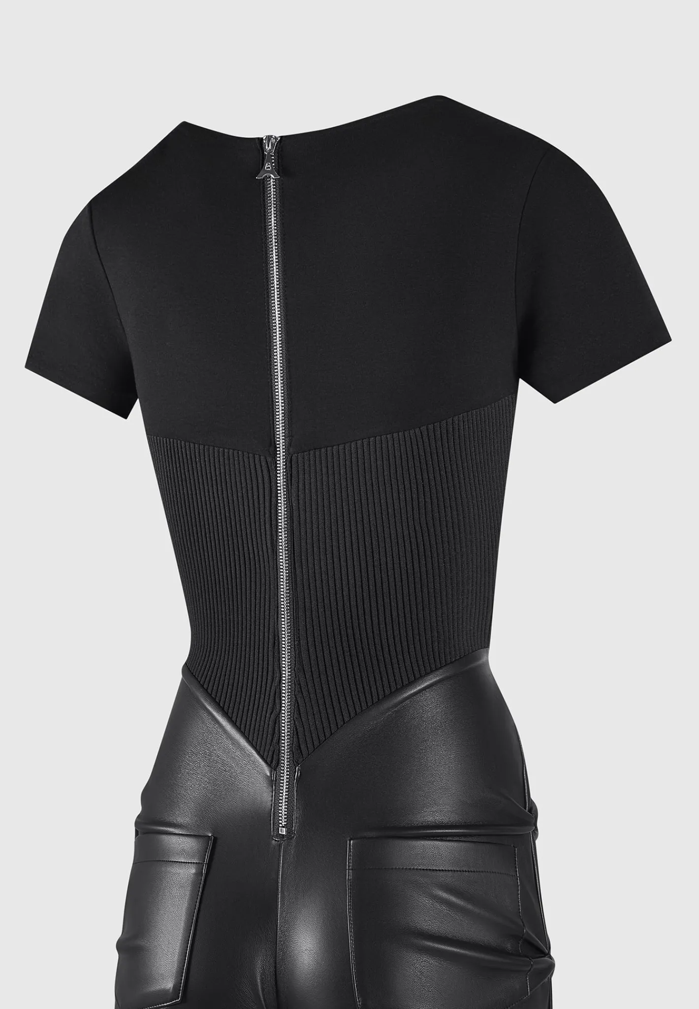 Tacked Vegan Leather T-Shirt Jumpsuit -^Manière De Voir Hot