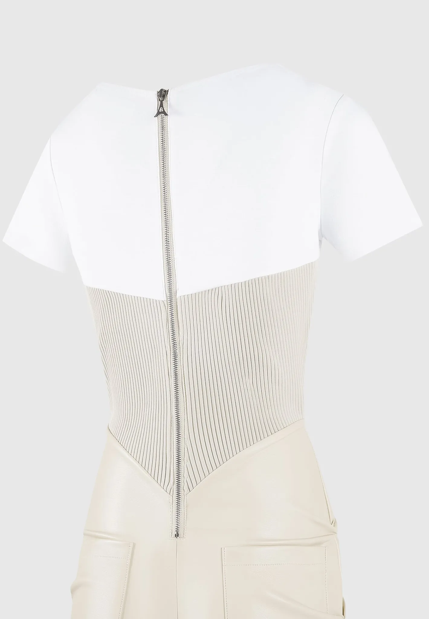 Tacked Vegan Leather T-Shirt Jumpsuit -^Manière De Voir Fashion