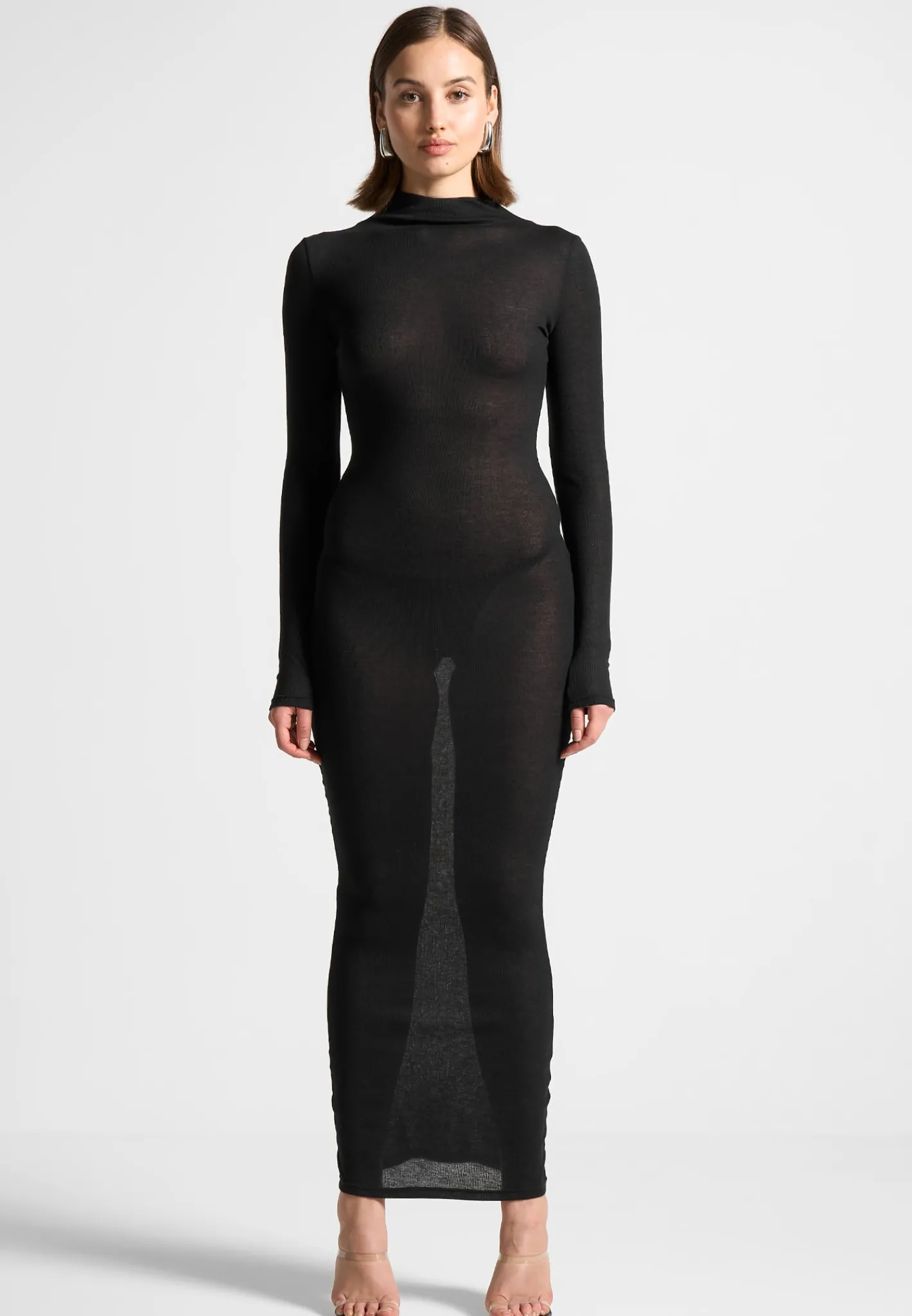Éternelle Mock Neck Sheer Midaxi Dress -^Manière De Voir Sale