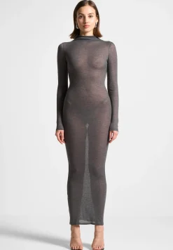 Éternelle Mock Neck Sheer Midaxi Dress -^Manière De Voir Best