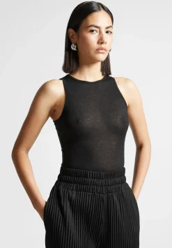 Éternelle Sheer Racer Neck Bodysuit -^Manière De Voir Clearance