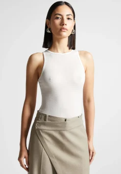 Éternelle Sheer Racer Neck Bodysuit -^Manière De Voir Sale