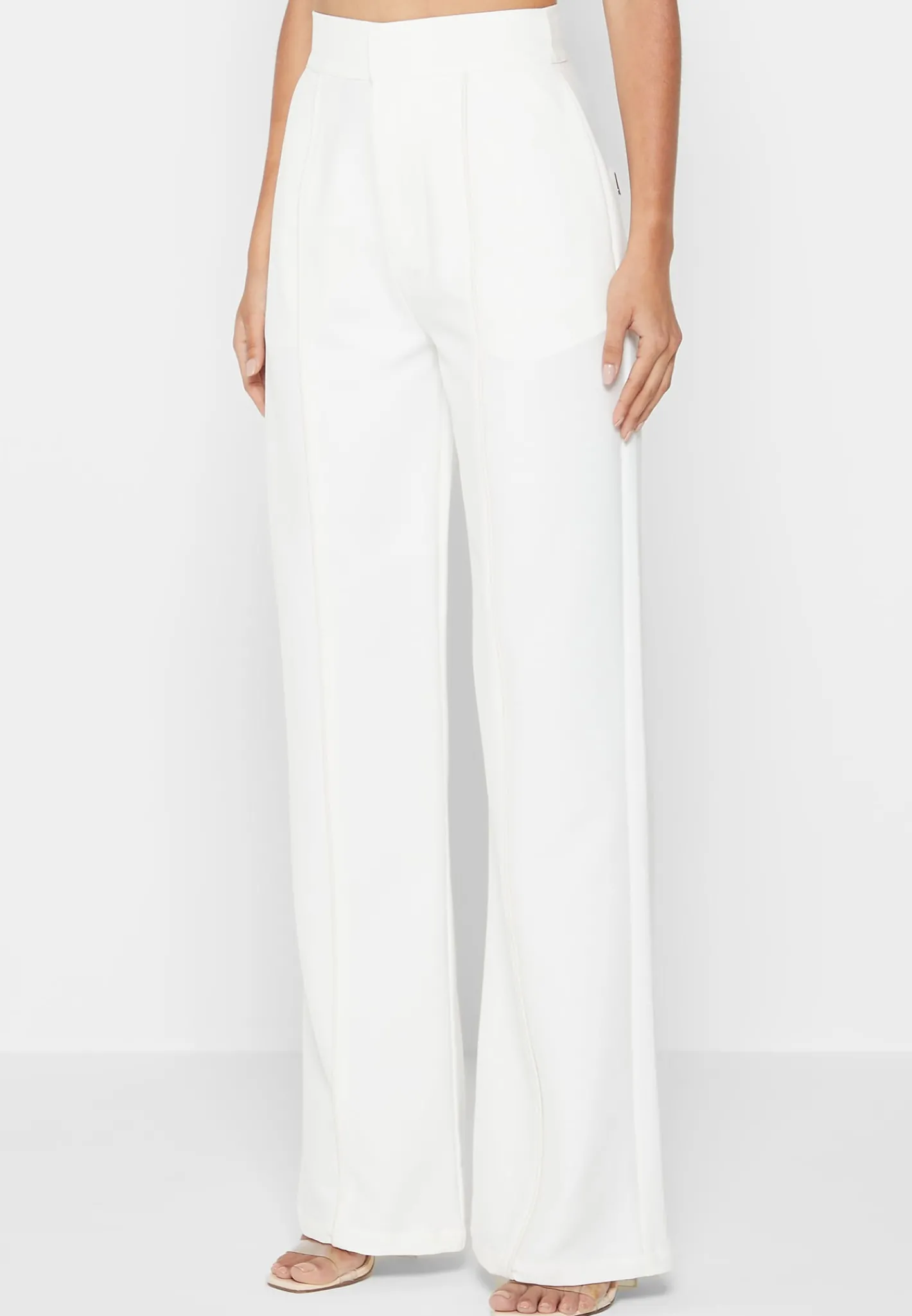 Trousers with Vegan Leather Pintuck -^Manière De Voir Discount