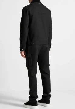 Twill Trucker Jacket with Velvet Collar -^Manière De Voir New