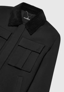 Twill Trucker Jacket with Velvet Collar -^Manière De Voir New