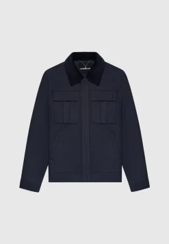 Twill Trucker Jacket with Velvet Collar -^Manière De Voir Clearance
