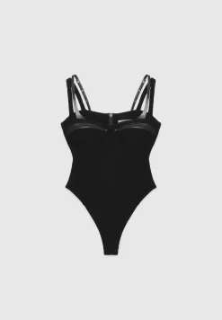 Twin Strap Ribbed Bodysuit -^Manière De Voir Sale