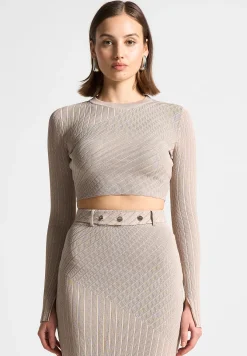 Two-Tone Ribbed Knit Top -^Manière De Voir Fashion