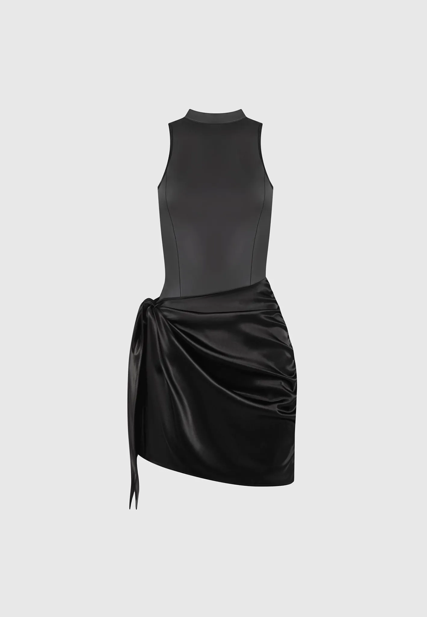 Vegan Leather & Satin Wrap Bodycon Dress -^Manière De Voir Outlet