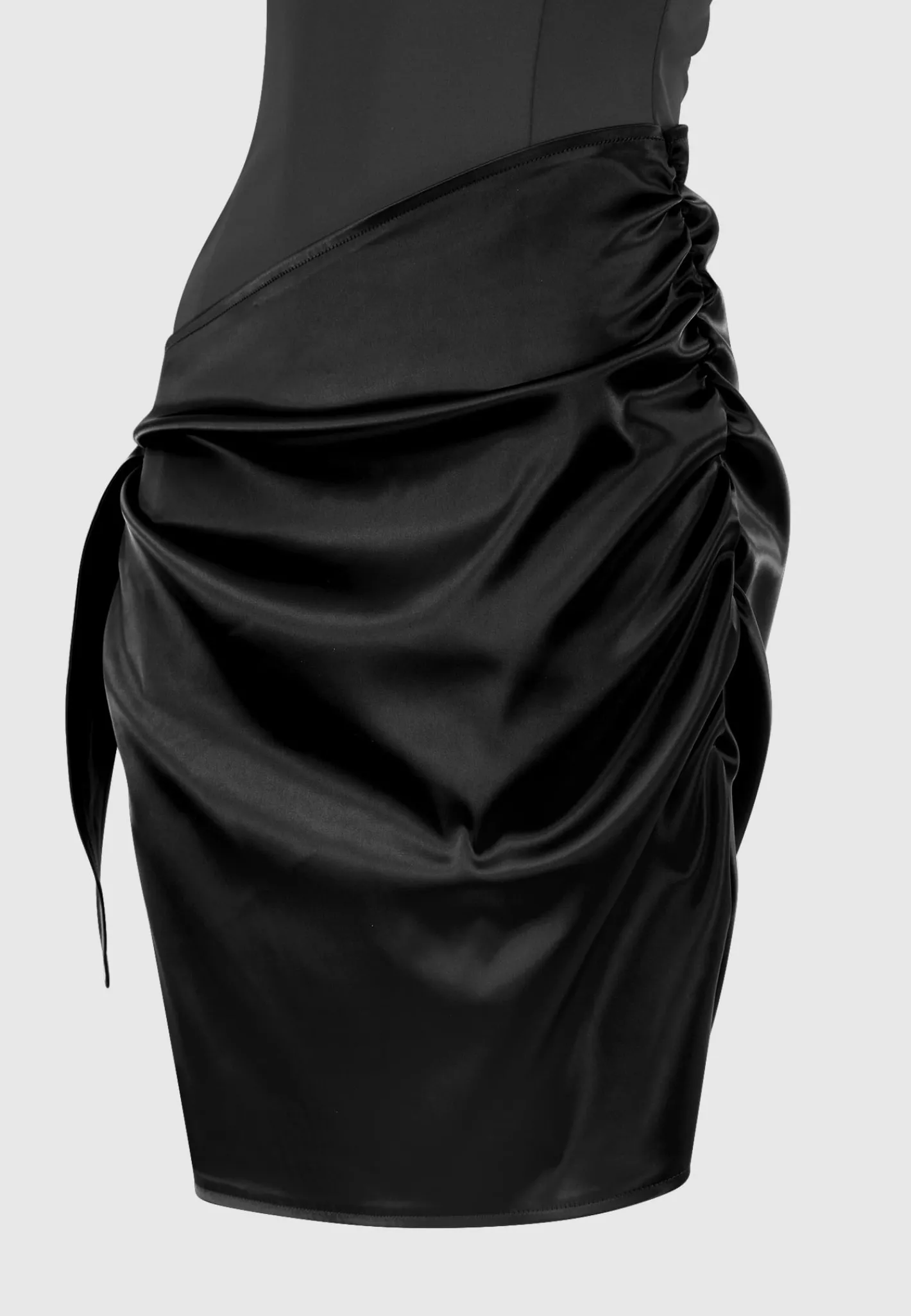 Vegan Leather & Satin Wrap Bodycon Dress -^Manière De Voir Outlet
