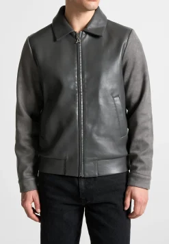Vegan Leather & Suede Jacket - Grey^Manière De Voir Clearance