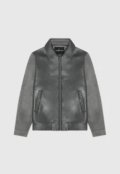 Vegan Leather & Suede Jacket - Grey^Manière De Voir Clearance