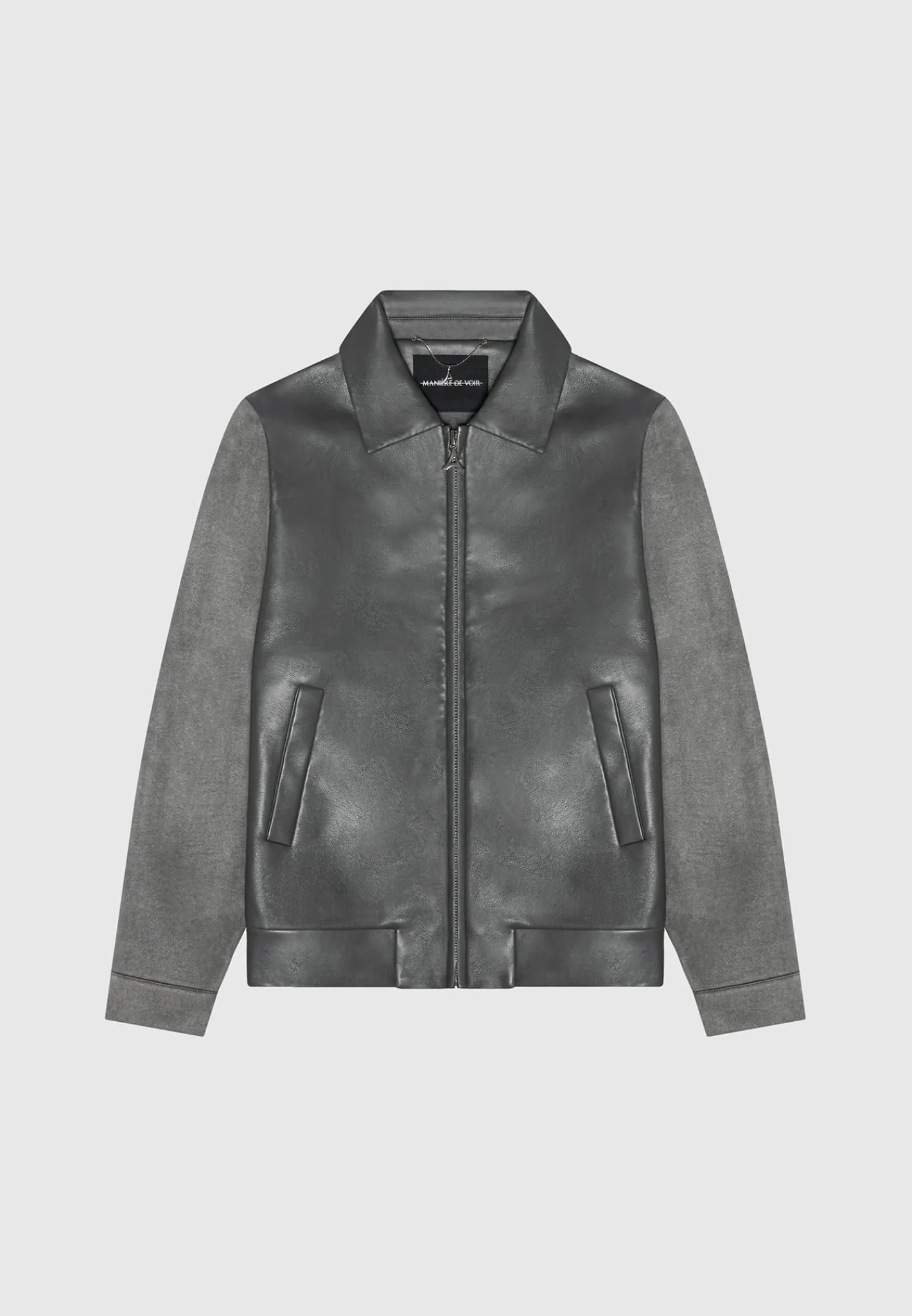 Vegan Leather & Suede Jacket - Grey^Manière De Voir Clearance