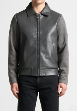 Vegan Leather & Suede Jacket - Grey^Manière De Voir Clearance