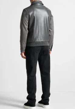 Vegan Leather & Suede Jacket - Grey^Manière De Voir Clearance