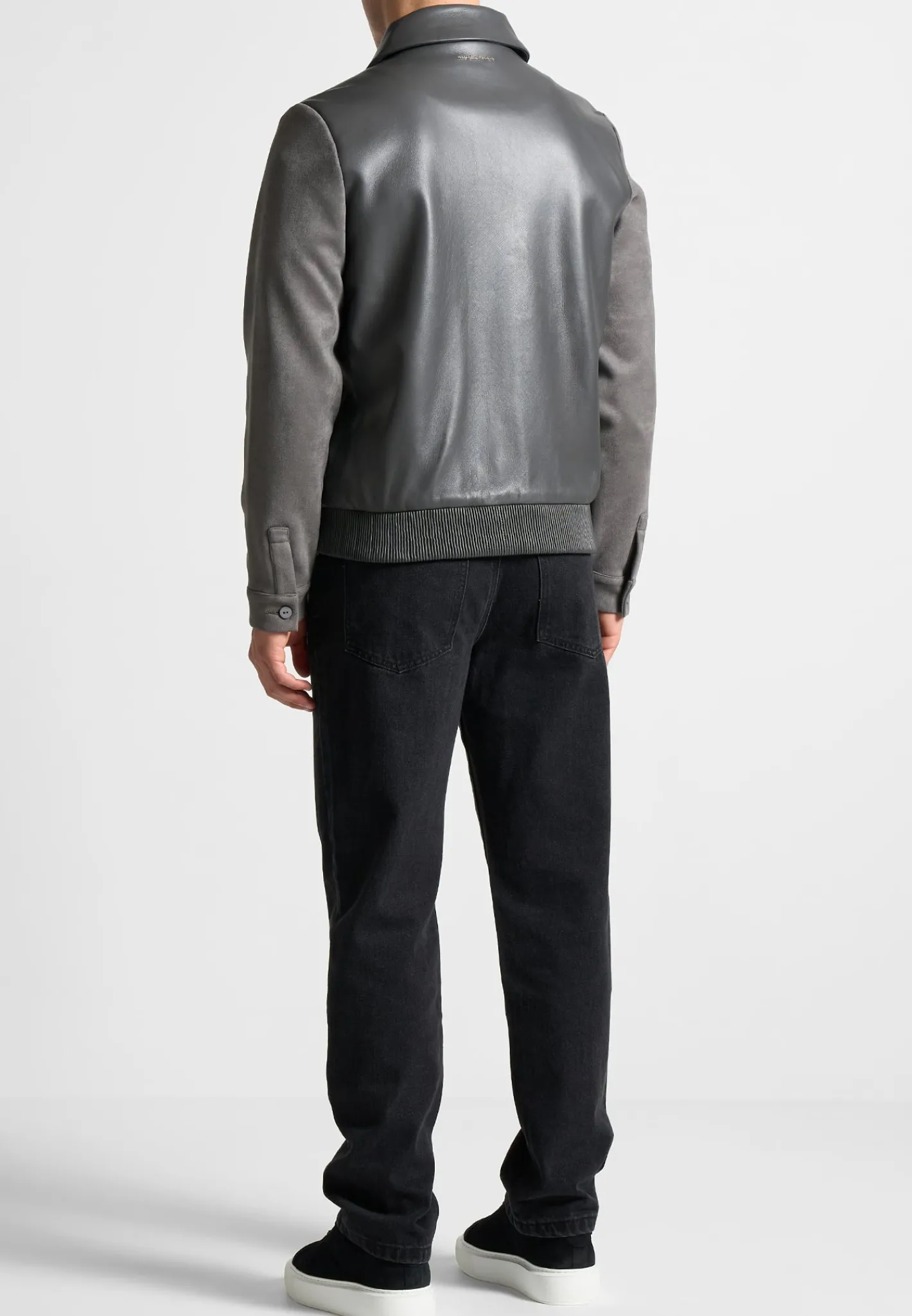 Vegan Leather & Suede Jacket - Grey^Manière De Voir Clearance