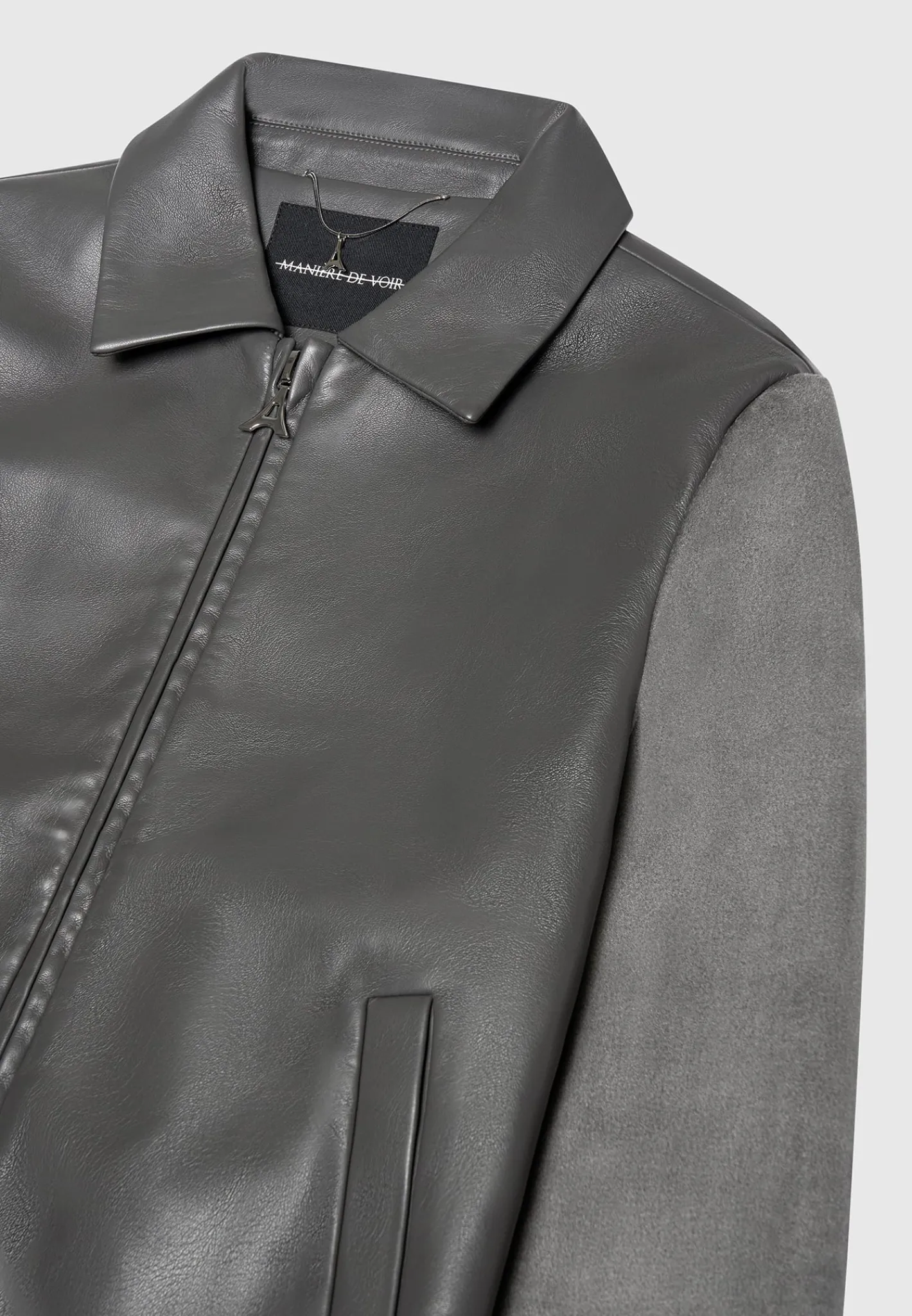 Vegan Leather & Suede Jacket - Grey^Manière De Voir Clearance
