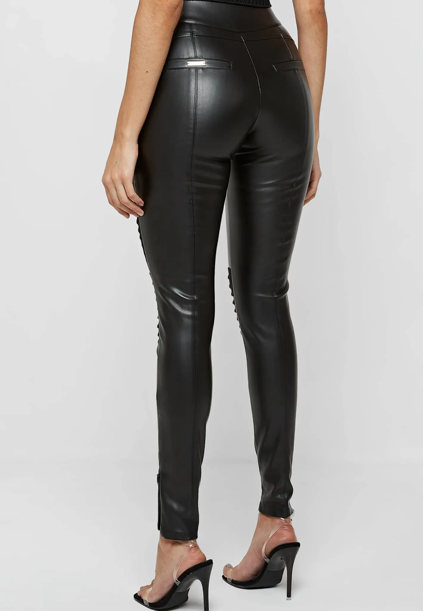 Vegan Leather & Suede Ribbed Legging -^Manière De Voir Fashion