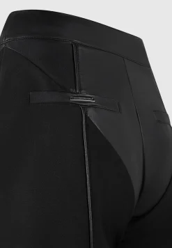 Vegan Leather & Woven Trousers -^Manière De Voir Fashion