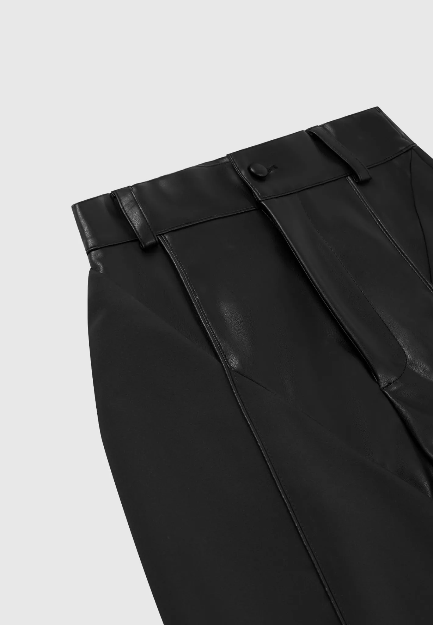 Vegan Leather & Woven Trousers -^Manière De Voir Fashion