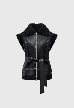 Vegan Leather and Borg Oversized Gilet -^Manière De Voir Best