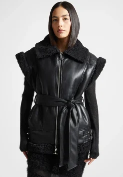 Vegan Leather and Borg Oversized Gilet -^Manière De Voir Best
