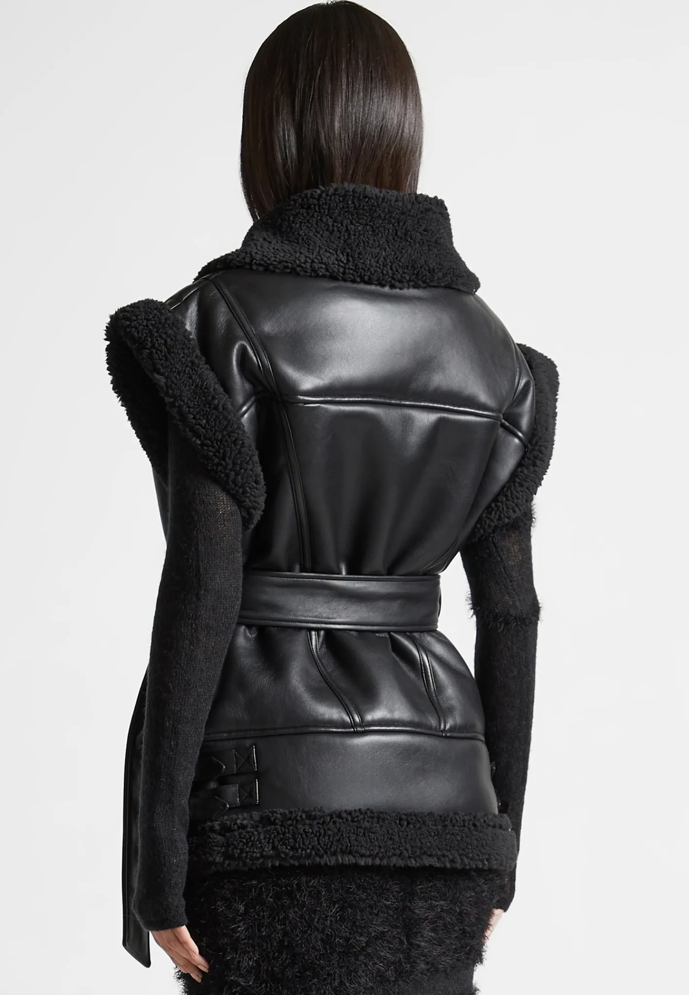 Vegan Leather and Borg Oversized Gilet -^Manière De Voir Best
