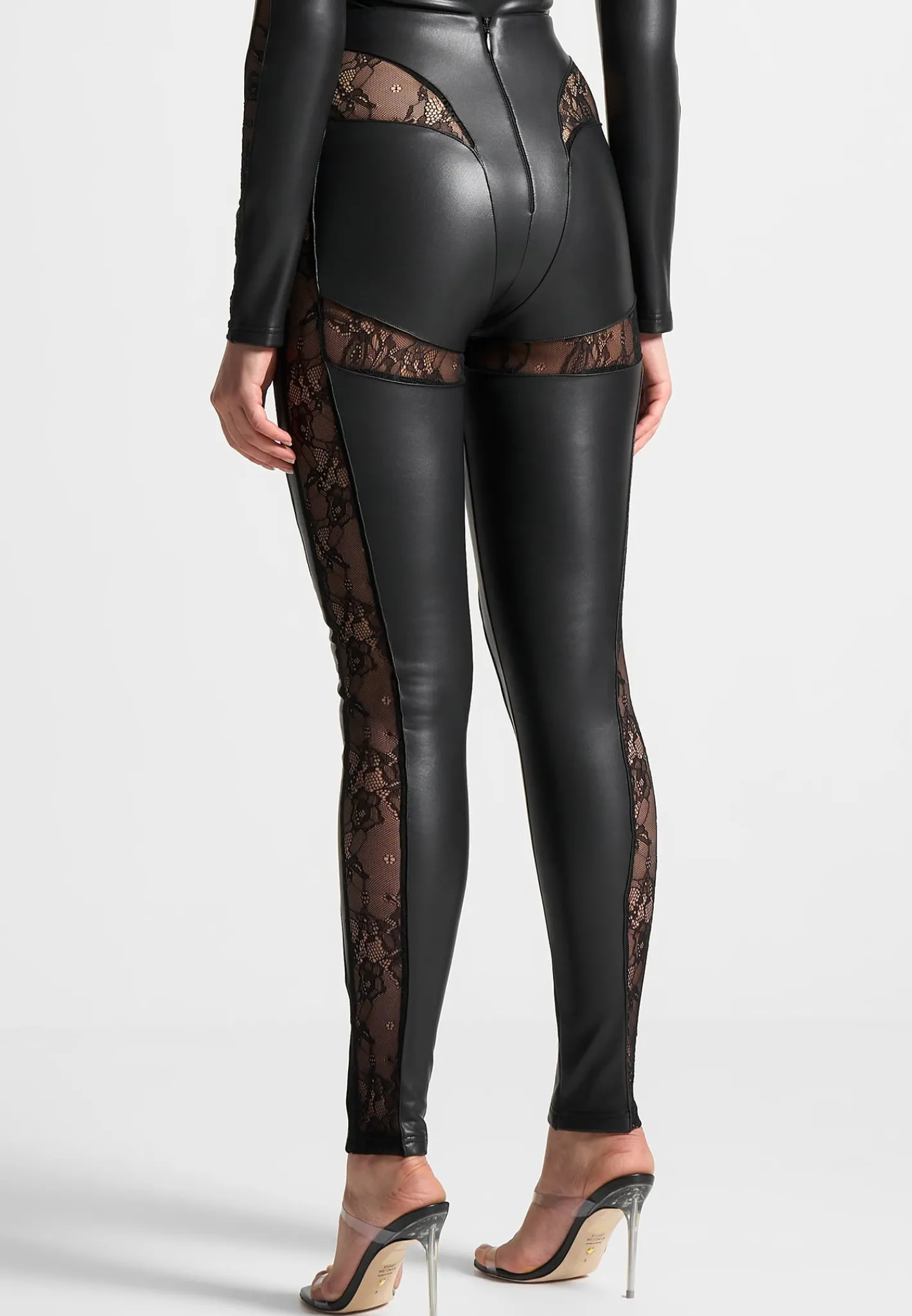 Vegan Leather and Lace Contour Leggings -^Manière De Voir Clearance