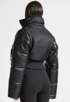 Vegan Leather and Nylon Layered Puffer Jacket -^Manière De Voir Clearance